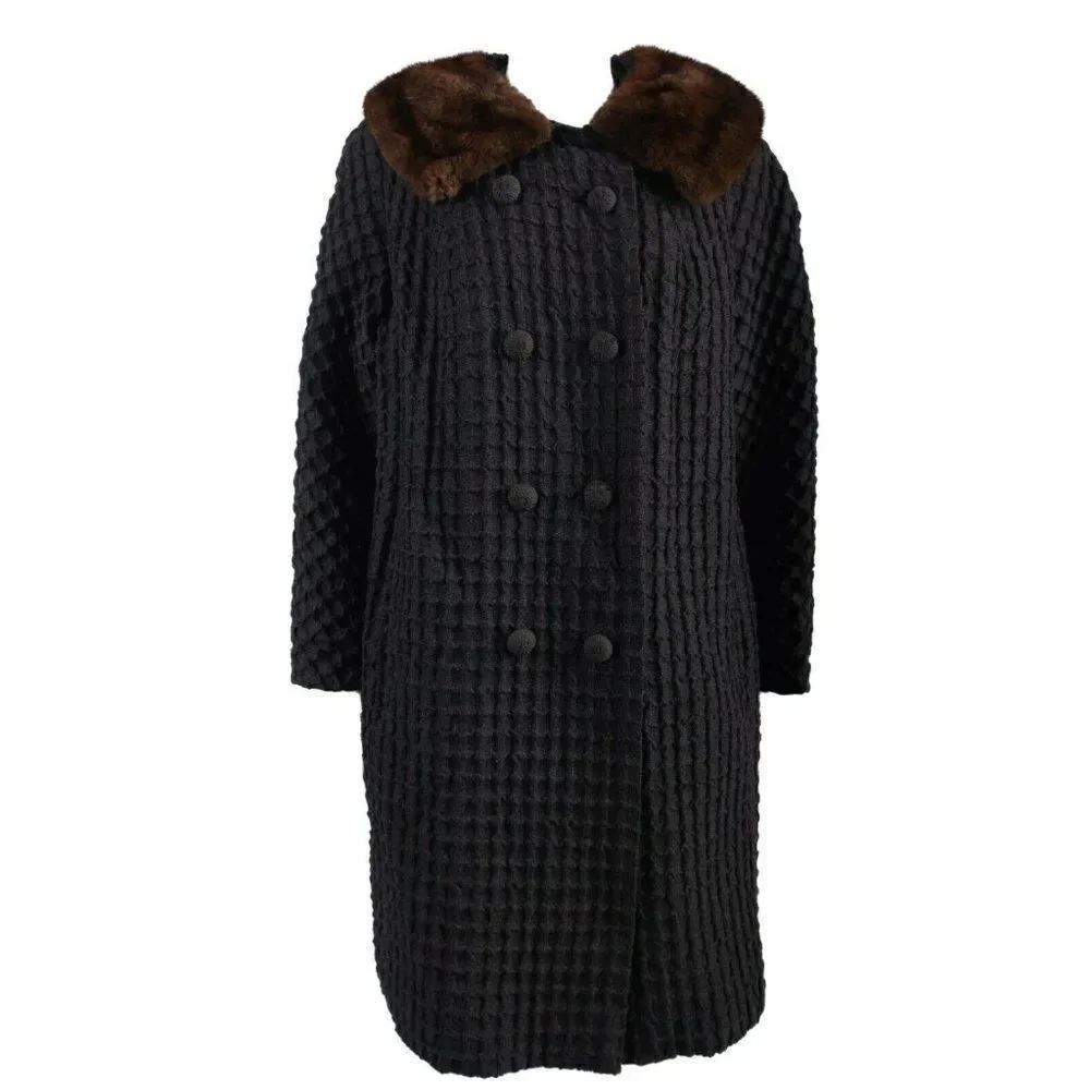Vintage 40s 50 Tissus Hurel Paris French Coat Gray
